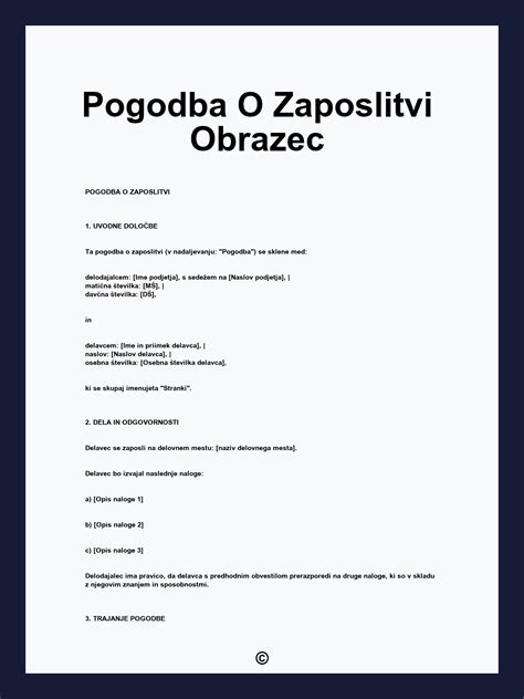 Pogodba o zaposlitvi