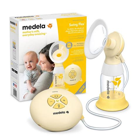 Ženska črpa mleko z električno črpalko Medela Swing Flex