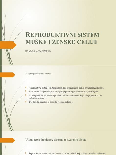 Ženska in moški reproduktivni sistem