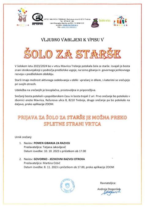 Simbolična slika šole za starše