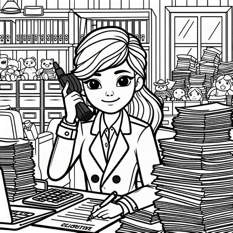 Ilustracija nosečnice v pisarni