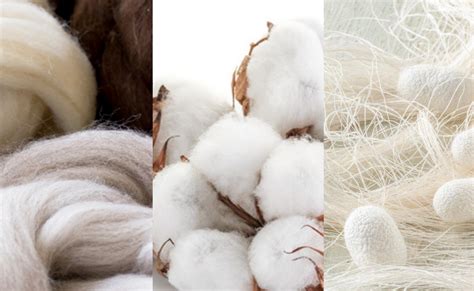 Različni naravni materiali: bombaž, volna, lan