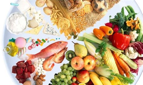 Raznolika hrana, ki vključuje vitamine skupine B