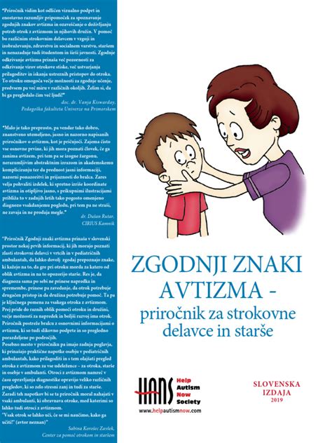 Diagram s prikazom zgodnjih znakov avtizma pri dojenčkih in malčkih