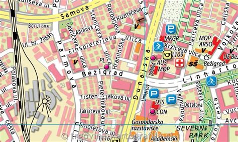 Zemljevid Brna z lokacijo Reprofit klinike