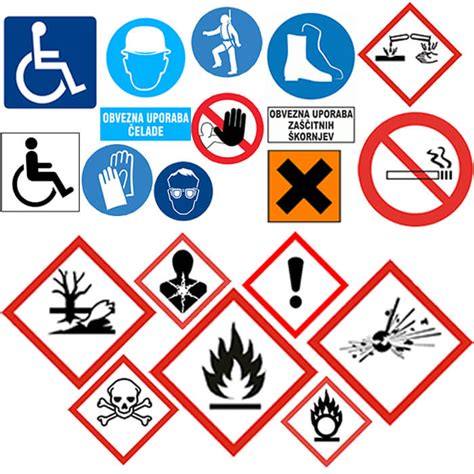 Opozorilni znaki za nezdružljive površine