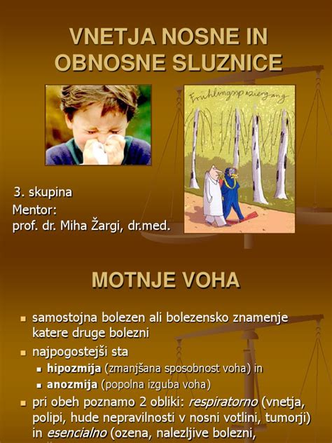 diagram anatomije nosu s prikazom nosne sluznice in obnosnih votlin