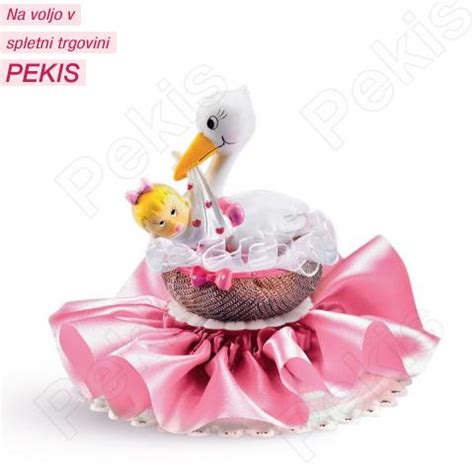 Ilustracija štorklje, ki nosi dojenčka