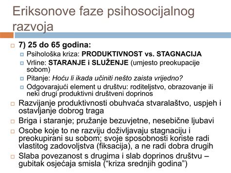 Eriksonove stopnje razvoja osebnosti