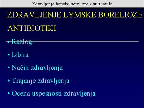 Prikaz zdravljenja borelioze z antibiotiki