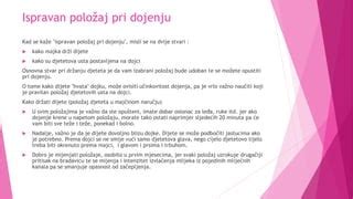 Diagram, ki prikazuje pravilen položaj otroka pri dojenju.