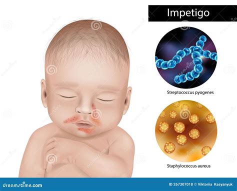 obliž na otroškem obrazu z impetigo