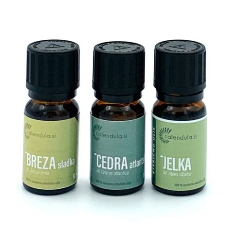 Ilustracija različnih eteričnih olj v stekleničkah