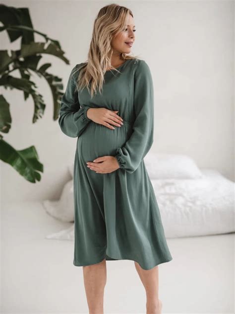 Midi dolžina nosečniške obleke