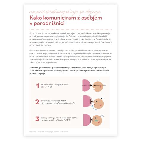 Infografika z osnovnimi nasveti za dojenje