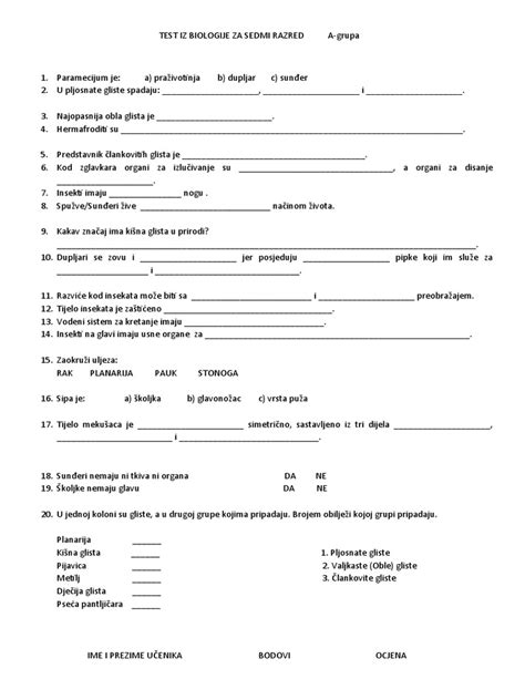 Dijak piše test v razredu