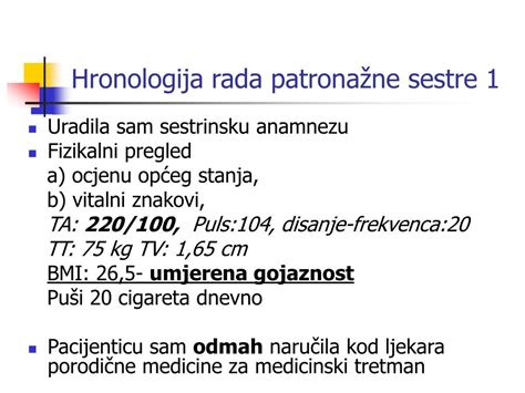 Časovnica obiskov patronažne sestre