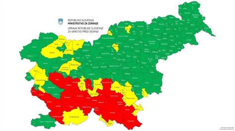 Zemljevid Slovenije z obarvanimi občinami glede na višino pomoči ob rojstvu otroka