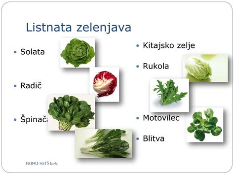 Sveža listnata zelenjava, kot so špinača in brokoli