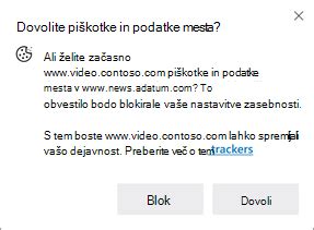 Ilustracija, ki prikazuje ikone piškotkov, ki se premikajo po spletni strani.